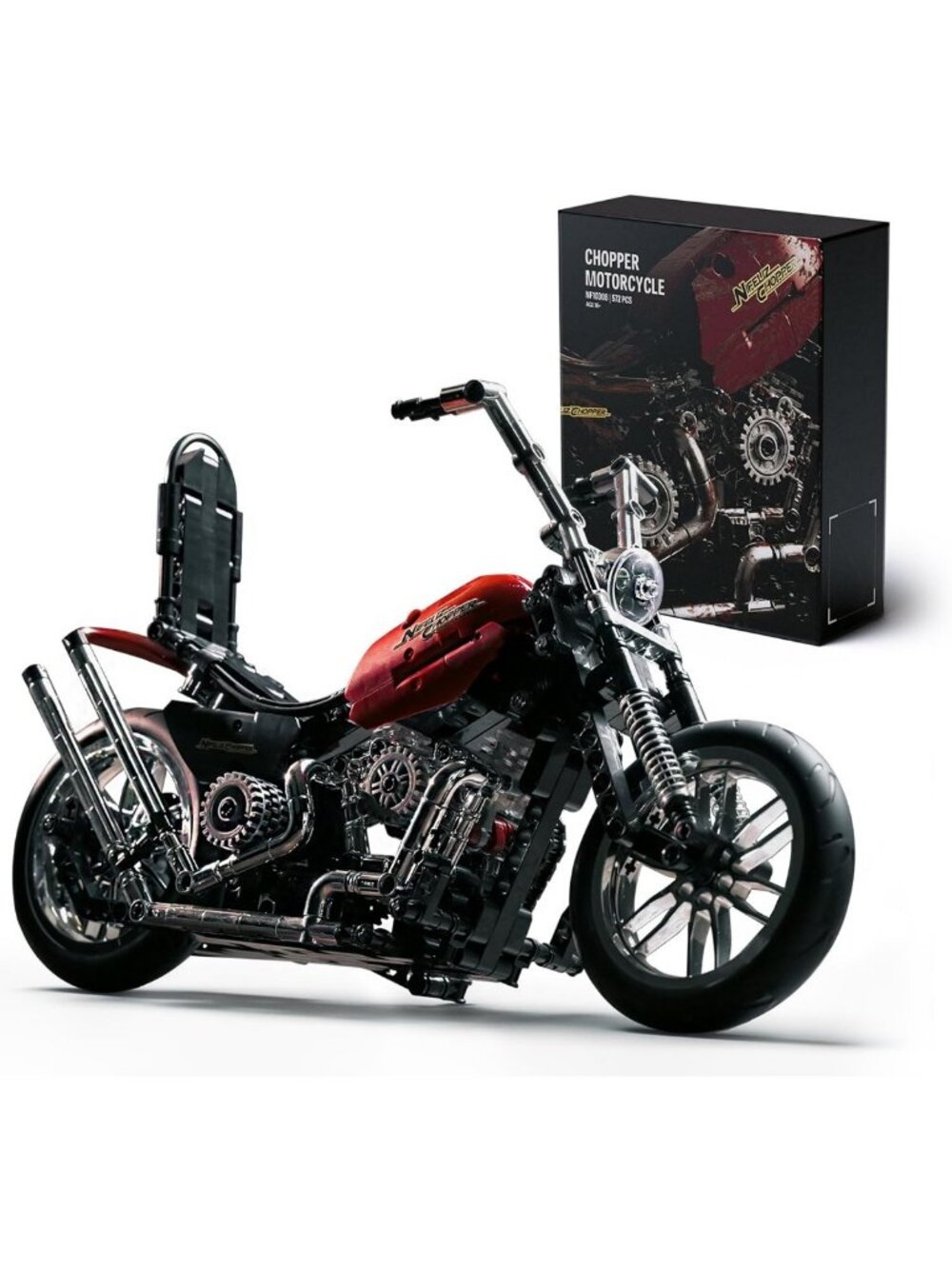 Motorcycle Building Set for Kids - Creative Chopper Model Kit, STEM Toy, NF10308